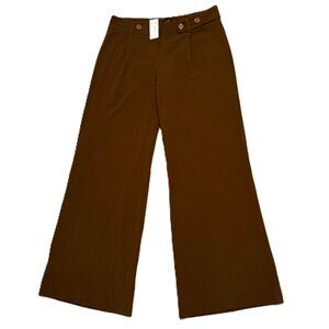 VINTAGE NWT Arden B Brown Wide Leg Y2K Stretch Dress Pants 10 Chocolate Brwn